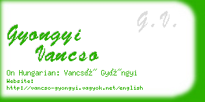 gyongyi vancso business card